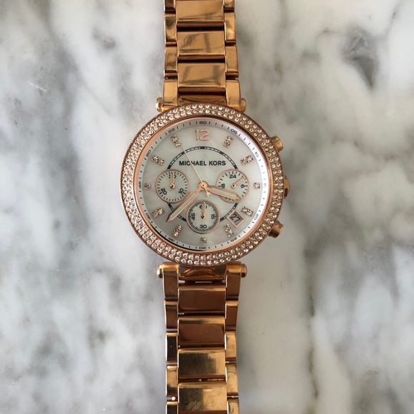 Michael Kors Rose Gold Rhinestone Watch - Picture 3 of 8